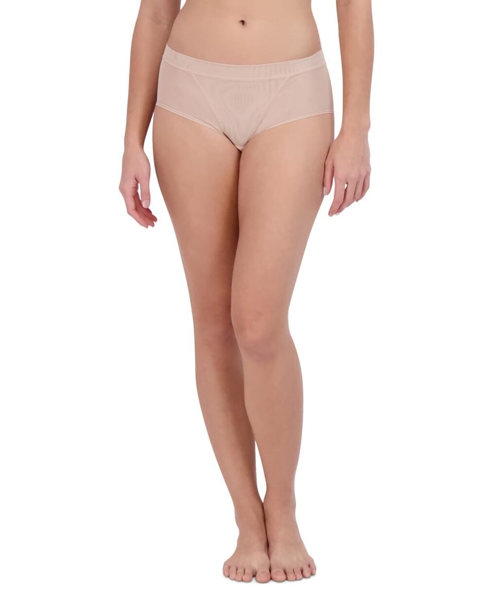 NWT Steve Madden Nylon Mesh Underwear Boyshort Panties, Sheer, Rose Dust, S